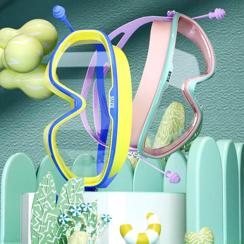 极速美凡哲儿童大框泳镜q防水防雾护目高清游泳镜泳帽套装潜水装