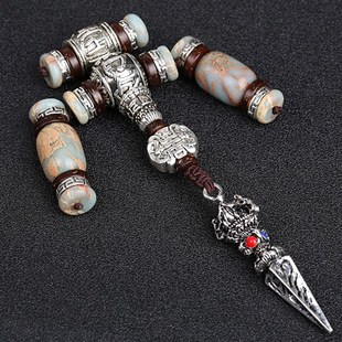 极速小金刚星月菩l提子配饰全四件套装套餐配件藏银男女文玩手串