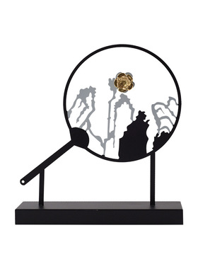 极速创意金属g玄关前台售楼处雕塑梅花屏风摆件新中式客厅茶几软