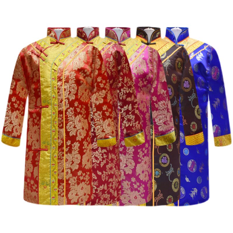 新品棉袍寿衣真丝织锦棉衣棉裤棉袄送老衣五件套T老人白事冲喜殡