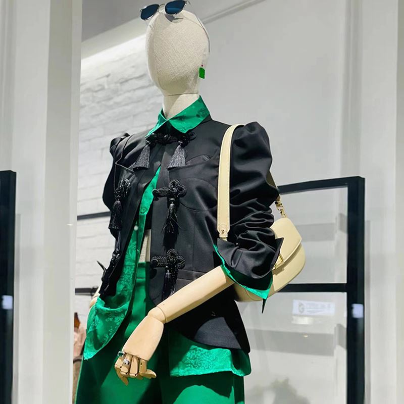 极速服装店橱窗模特道具女半身竹节麻挂I件人台女装展示架假人全