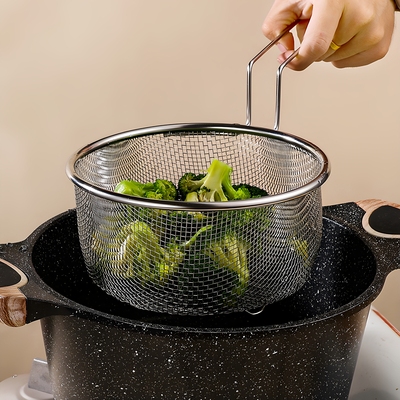 不锈钢油炸篮316漏勺网篮厨房捞煮面条火锅烫粉滤网勺大过滤网筛