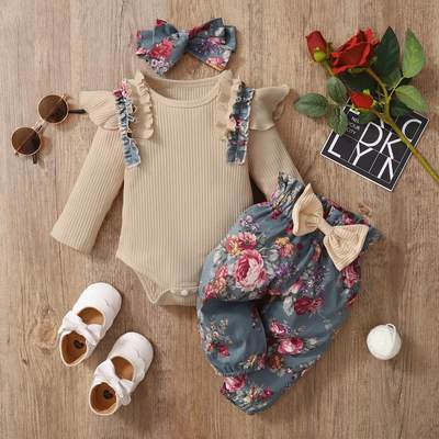 3Pcs Newborn Girl Clothes Set 3 Months Baby Girl Clothes Tod