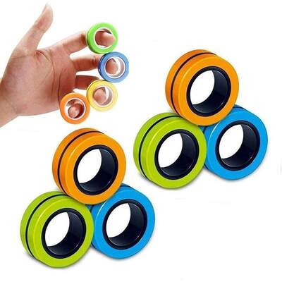 Anti-Stress Magnetic Rings Fidget Unzip Toy Magic RingTools