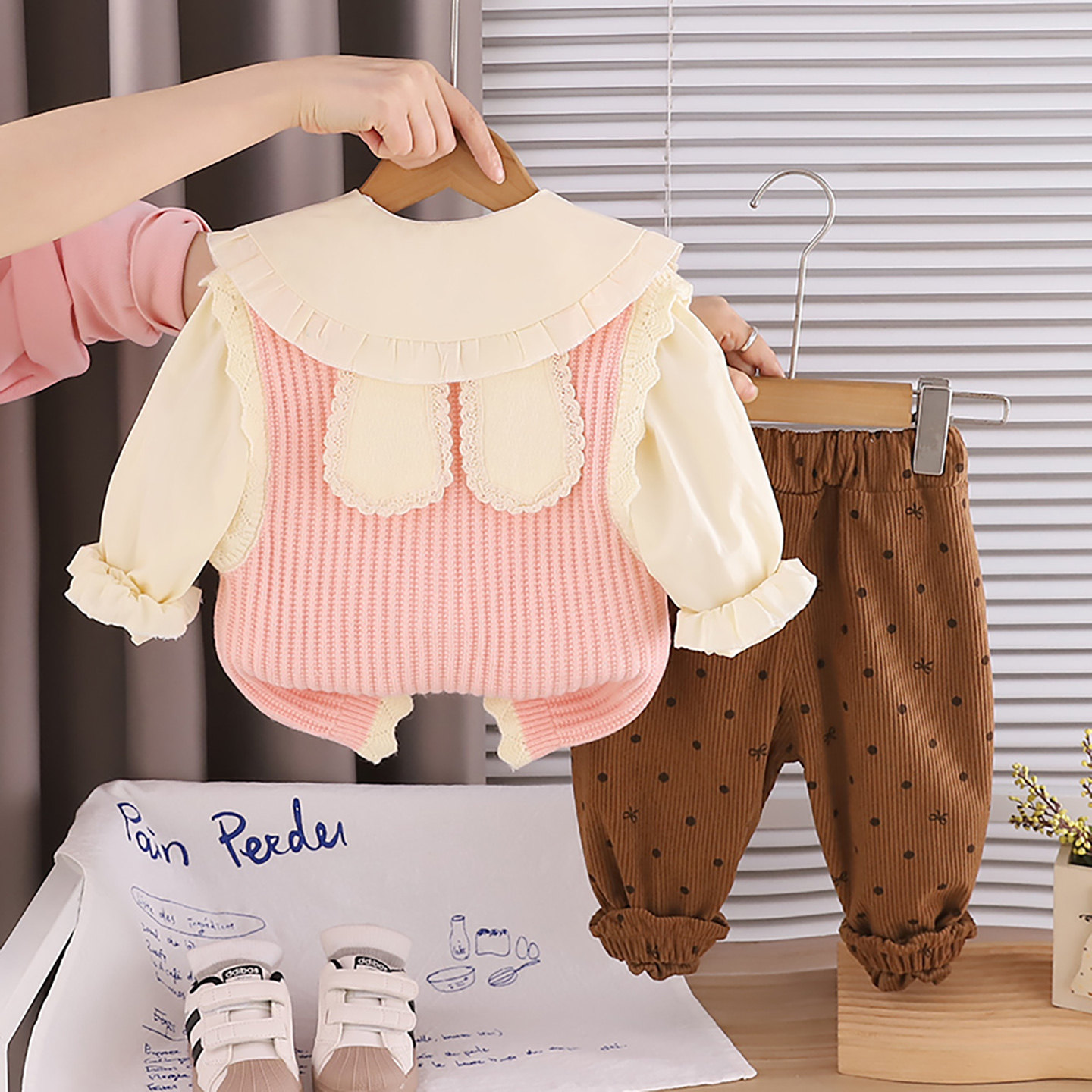 可爱风女宝宝春秋针织毛衣三件套洋气公主套装婴幼儿娃娃领衫套装,童装/婴儿装/亲子装,套装,淘宝优惠券,粉丝福利购,淘宝优惠卷