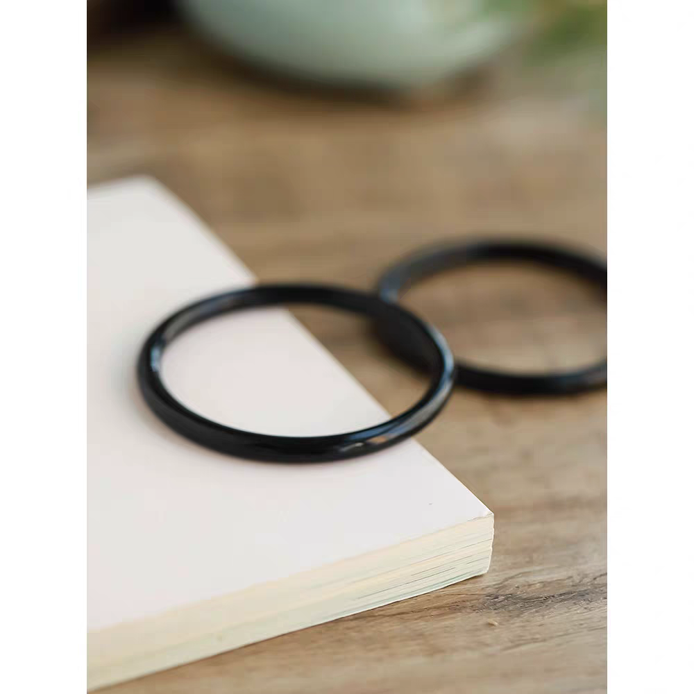 天然黑曜石手镯女款时尚个性简约百搭黑色手镯招财转运手镯