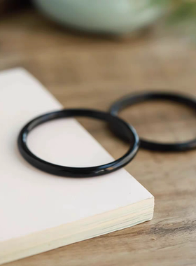 天然黑曜石手镯女款时尚个性简约