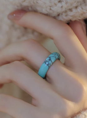 绿松石戒指男士戒指女款时尚个性简约百搭指环