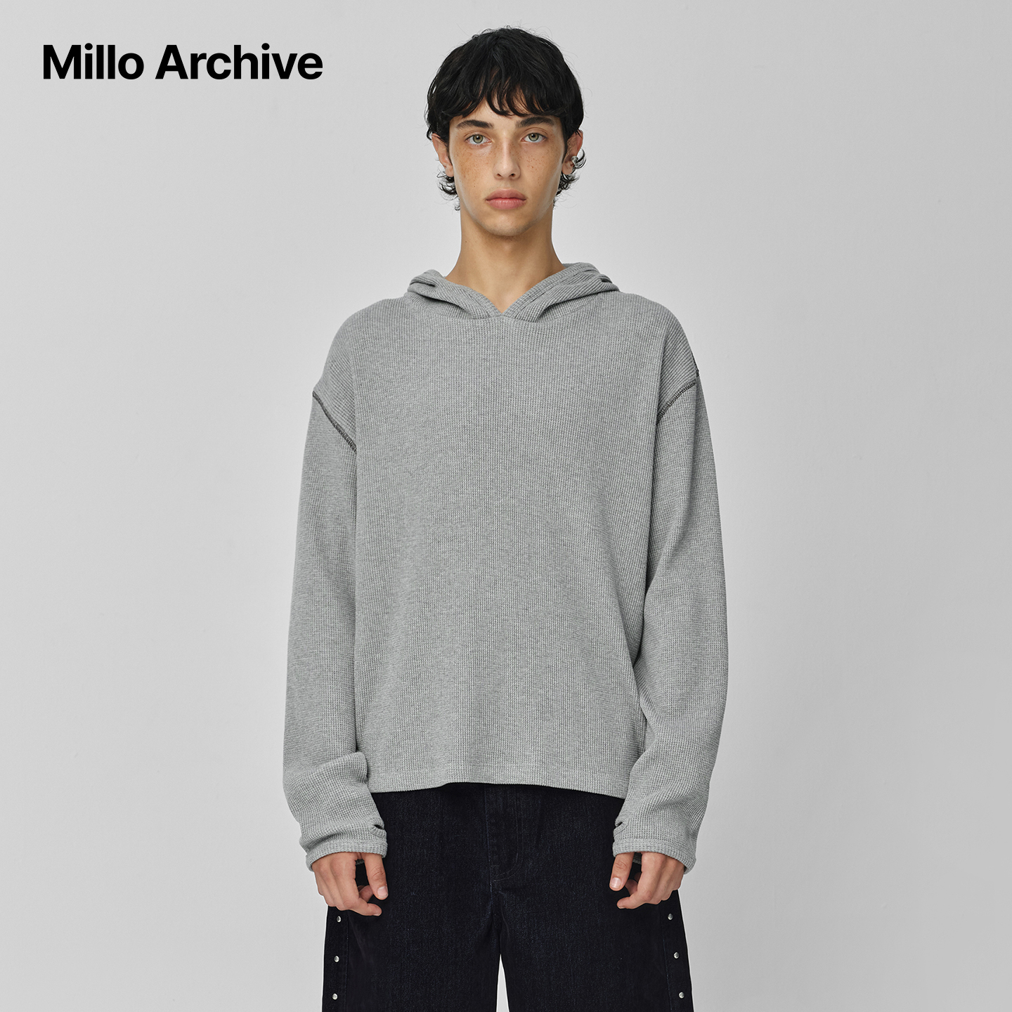 【广濑辽同款】Millo Archive25秋冬极简风连帽卫衣男百搭套头男