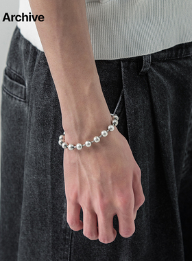 Millo Archive做旧圆珠手链电镀男女款时尚单品复古高级感金属