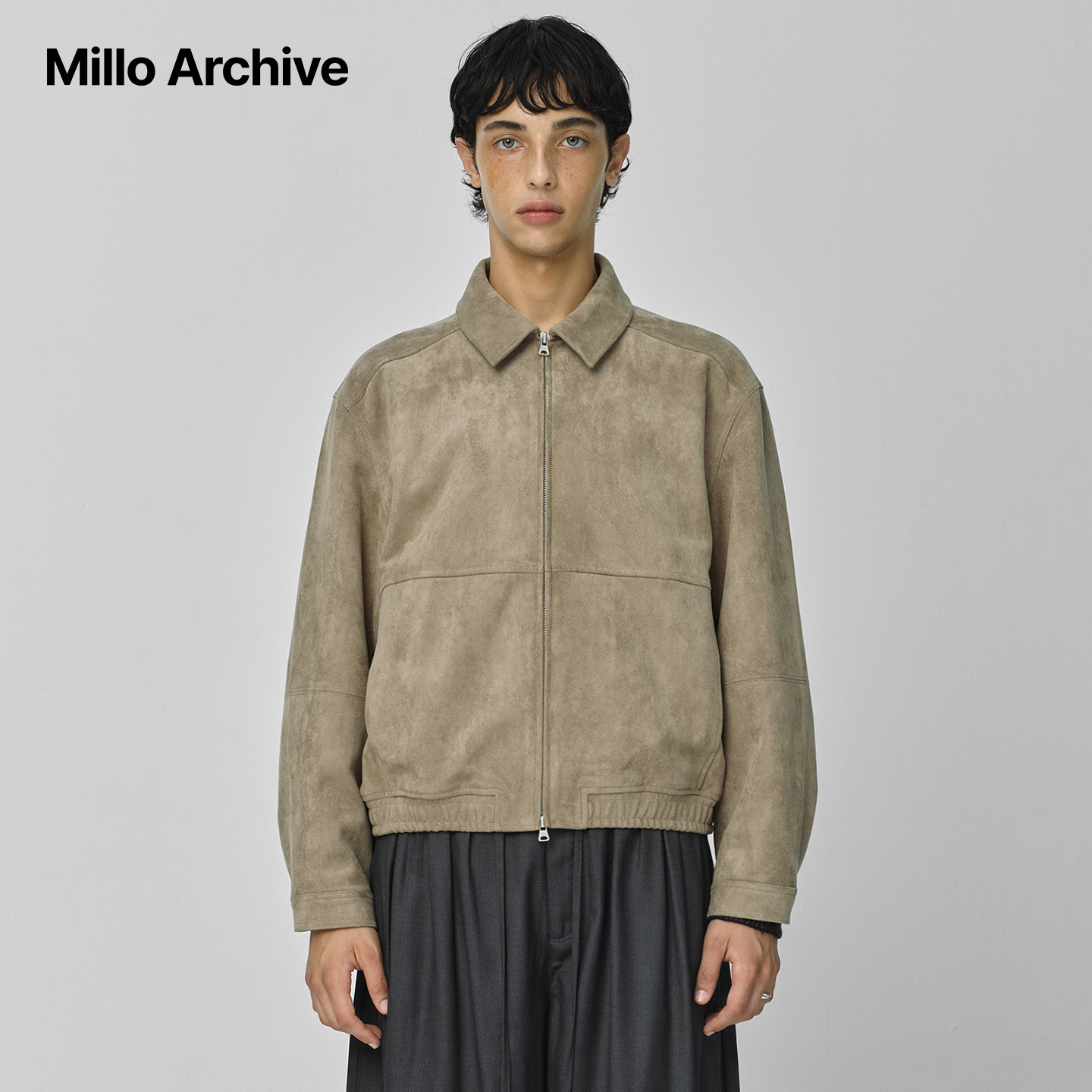 Millo Archive25秋冬新款男时尚休闲夹克外套宽松上衣简约机车风