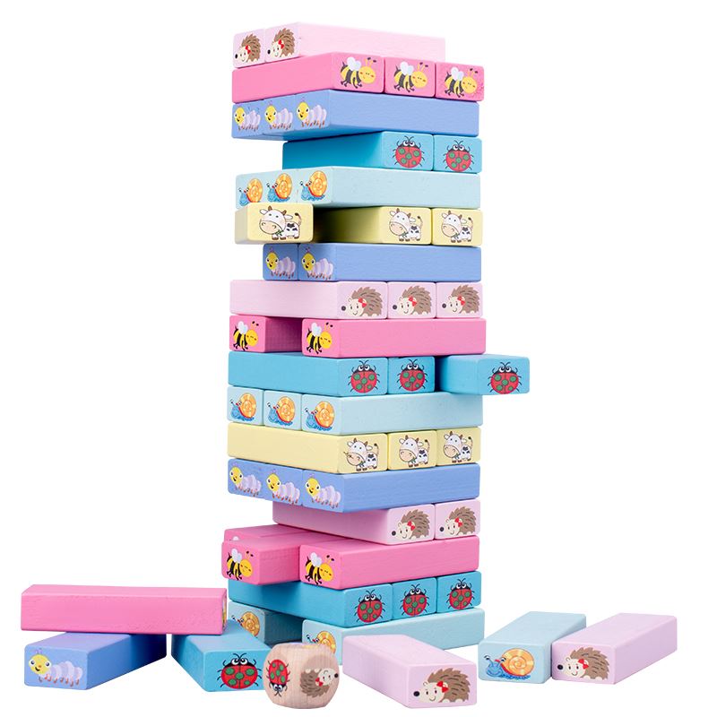 儿童益智层层叠叠高磊高抽木条积木塔桌面游戏叠叠乐亲子互动玩具