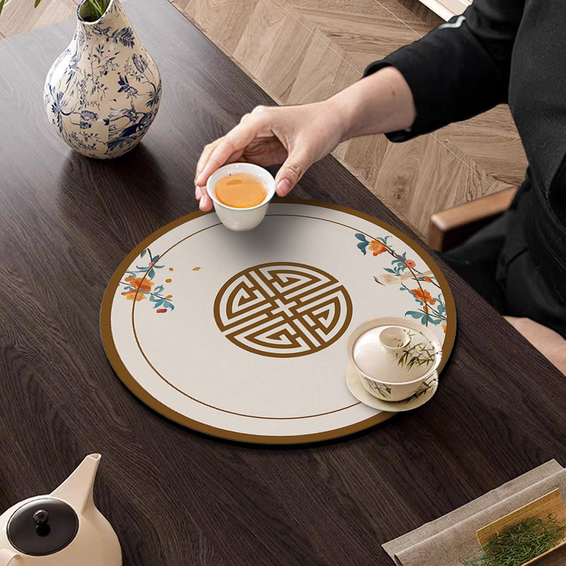 新中式桌布茶几布防油轻奢高级感免洗茶席硅藻泥吸水茶桌垫茶台