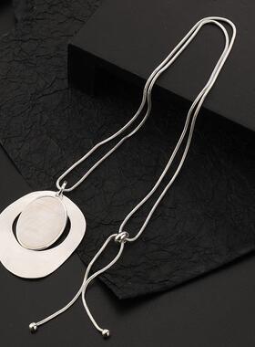 跨境项链欧美流行贝壳毛衣链外贸热销亚马逊新款女士长款项链