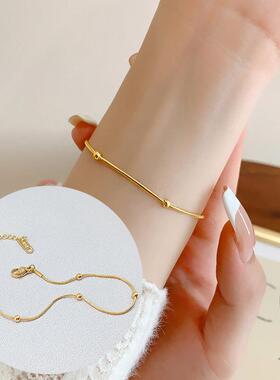 简约流行饰品钛钢手链女圆珠手环米珠不掉色手环网红爆款配饰品