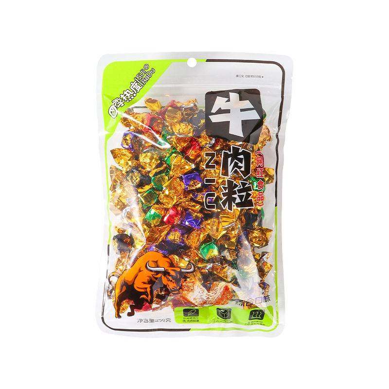 旗舰店休闲风干牛肉干袋装250g零食麻辣沙嗲多口味牛肉粒内蒙古风