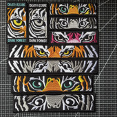 战术霸气老虎魔术贴章 饰 DIY装 刺绣大后背布贴 萌虎徽章粘贴背包