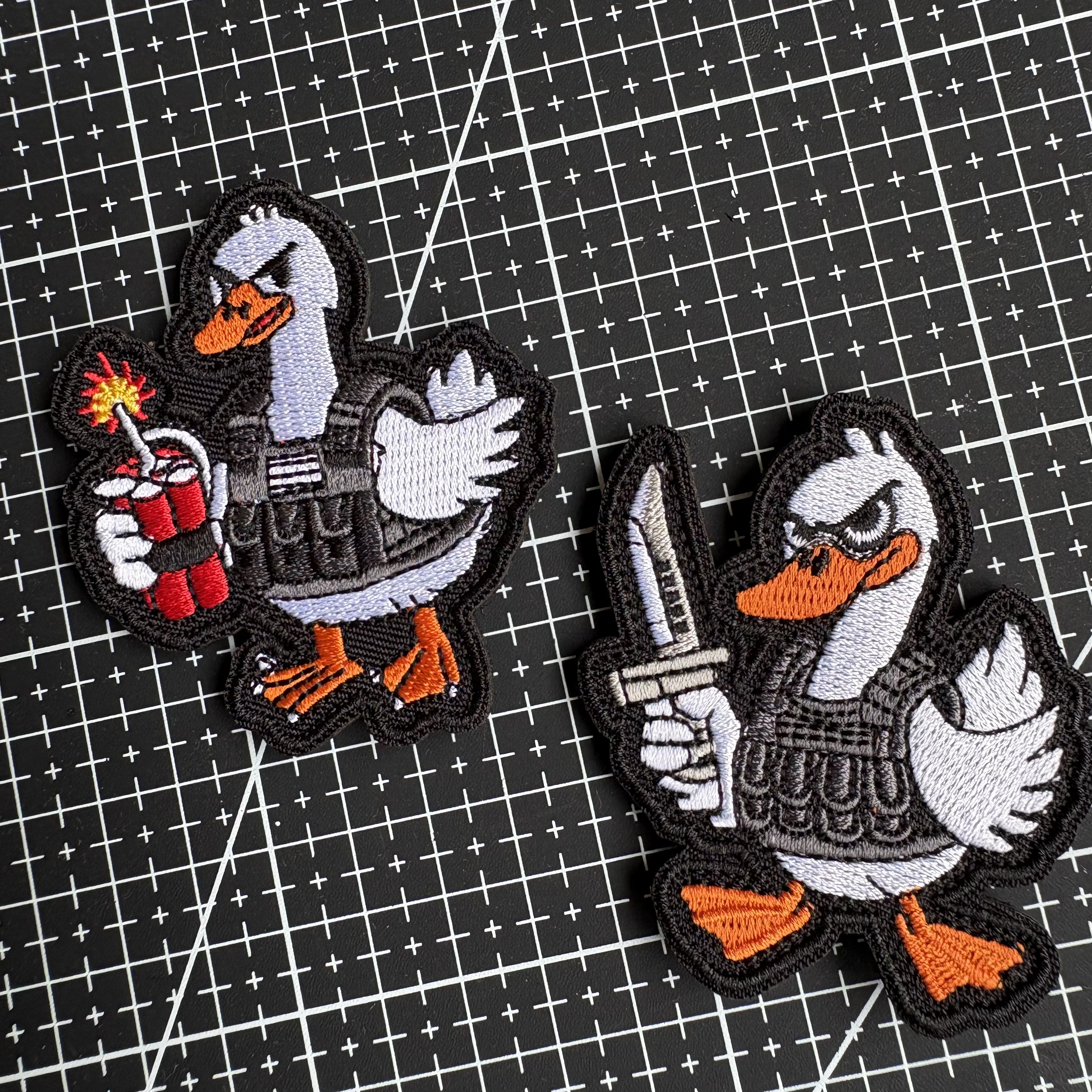 大鹅系列刺绣魔术贴章个性背包贴章战术鸭布贴士气章装饰徽章臂章