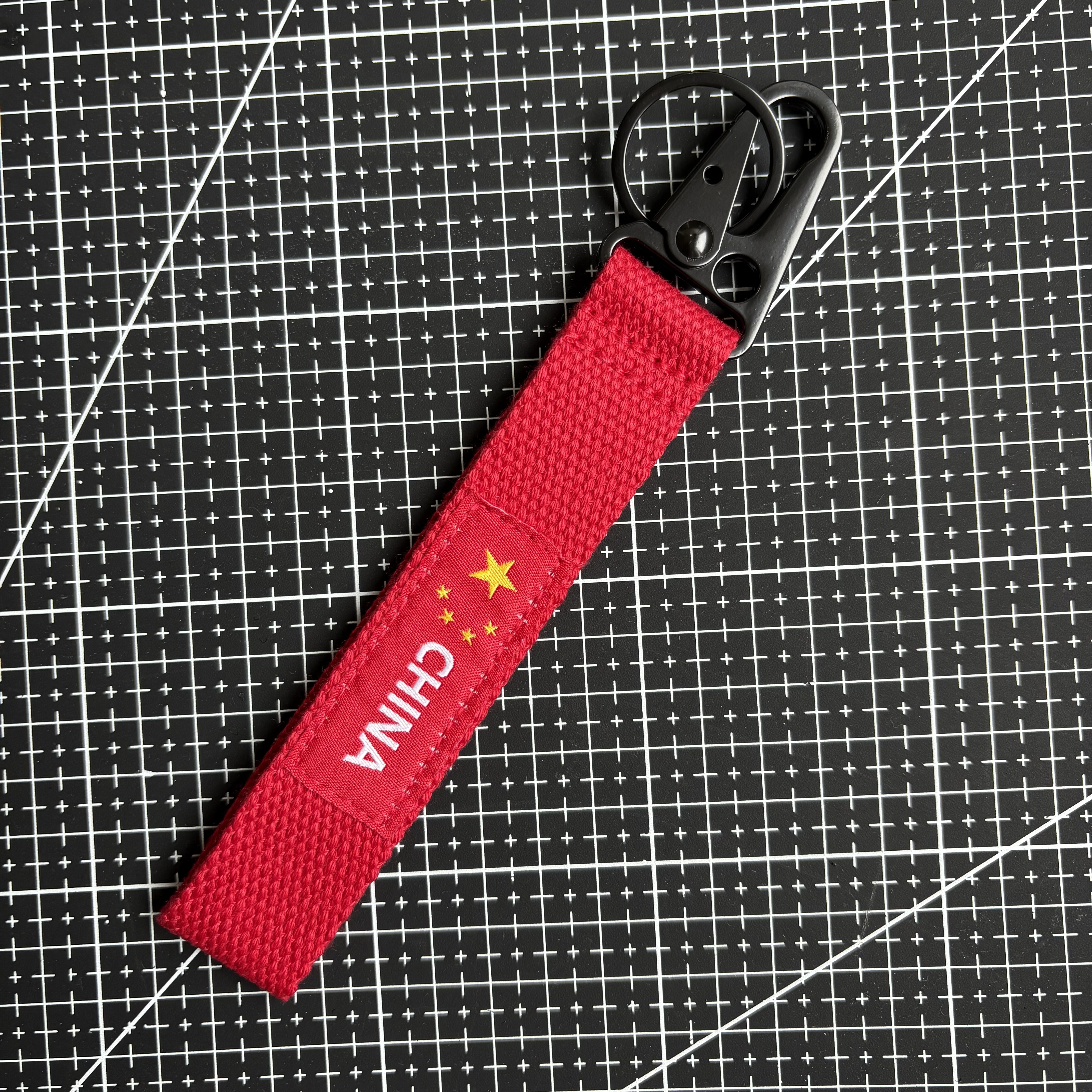 五星旗飘带徽章 红旗钥匙扣 爱国 户外背包挂饰 中国红色挂扣包邮