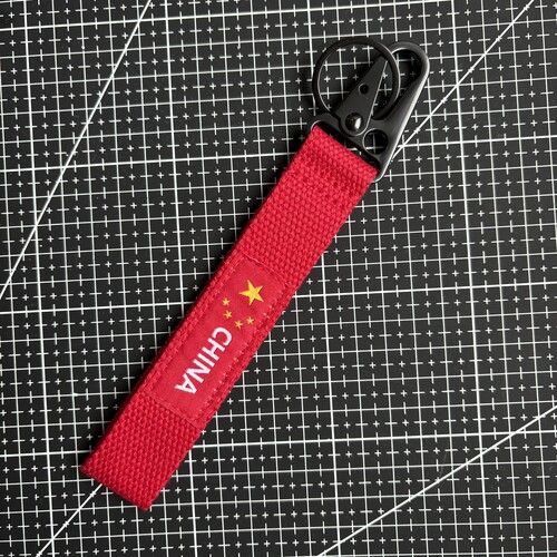 五星旗飘带徽章 红旗钥匙扣 爱国 户外背包挂饰 中国红色挂扣包邮