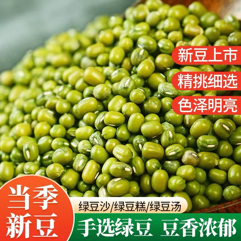 5斤新绿豆农家五谷杂粮精品笨小绿豆发芽解暑绿豆汤浆豆子