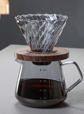 2026新品V60手冲咖啡壶烟灰色玻璃过滤套装高颜值分享滴漏过滤杯