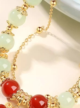 2025新款气质轻奢双层花生福牌女士时尚潮流叠加手链魅力爆款