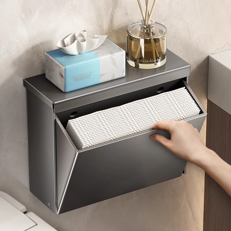 速发手纸盒厕所纸巾盒壁纸式卫生挂放置盒草纸盒免打孔