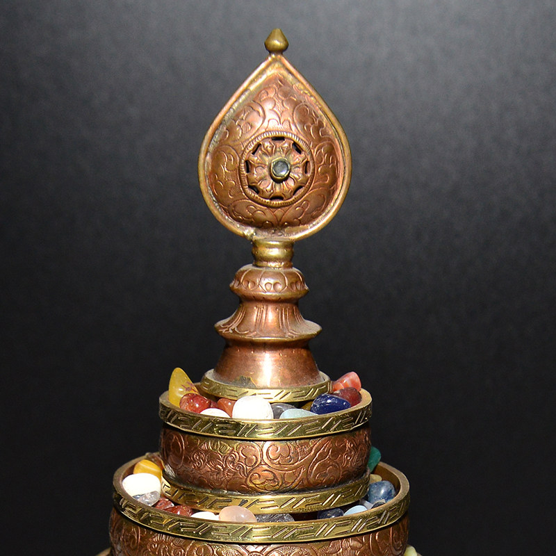 速发祥藏 尼泊尔纯曼手工雕花八吉西修供铜扎盘 曼茶罗曼达盘浅棕