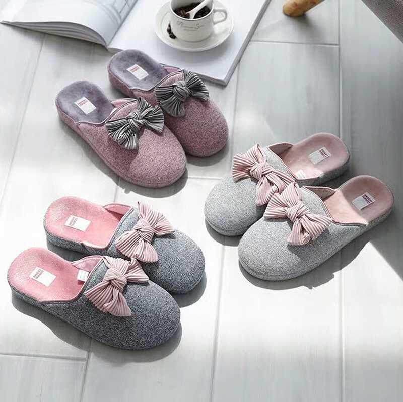 新款家丽芙棉拖鞋女士居家友谊兔针织秋冬毛线拖鞋室内木地防滑