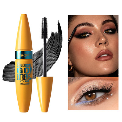Mascara waterproof thick, long, curly silicone brush mascara