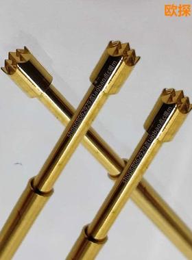 1.7MM弹簧针 1.5黄色镀金头探针 PA100-H2梅花九爪齿测试针 100#