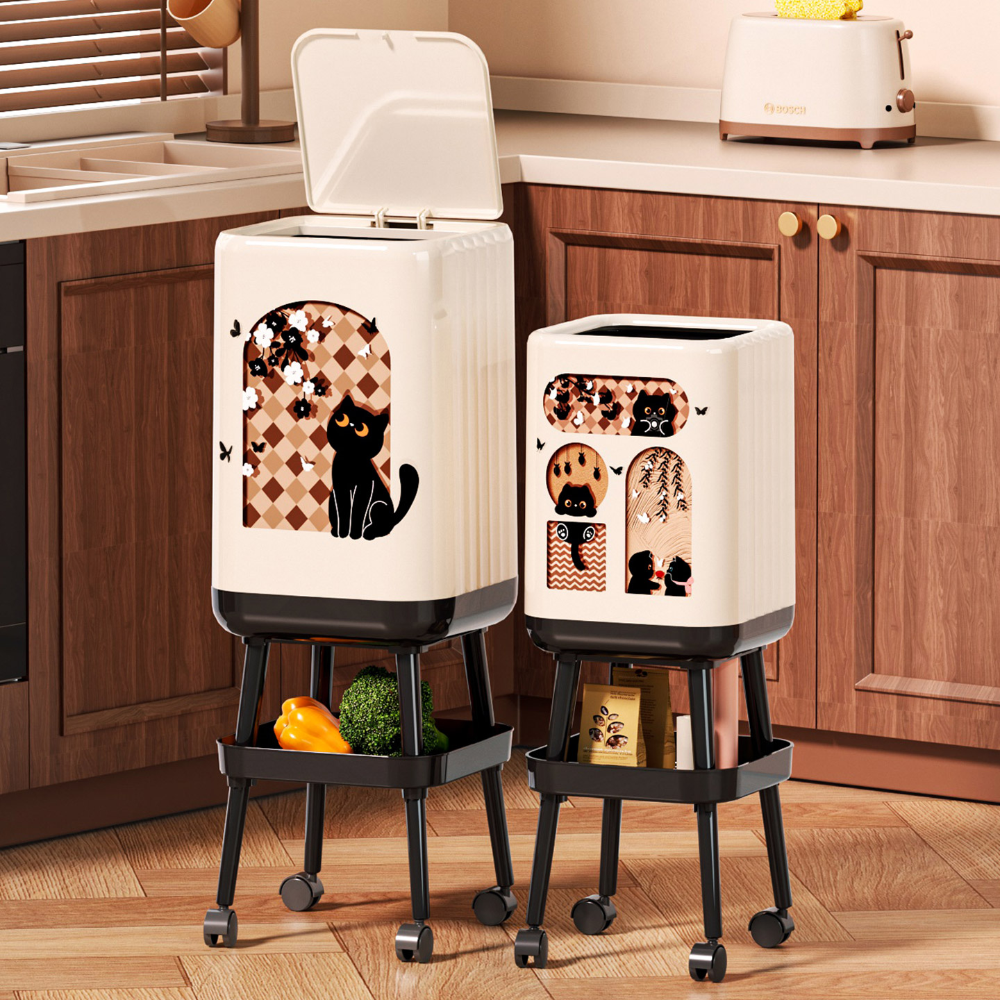 大号高脚免弯腰垃圾桶