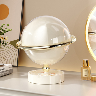 轻奢星球桌面收纳盒可爱防尘玄关摆件钥匙收纳托盘零食玩具储物盒