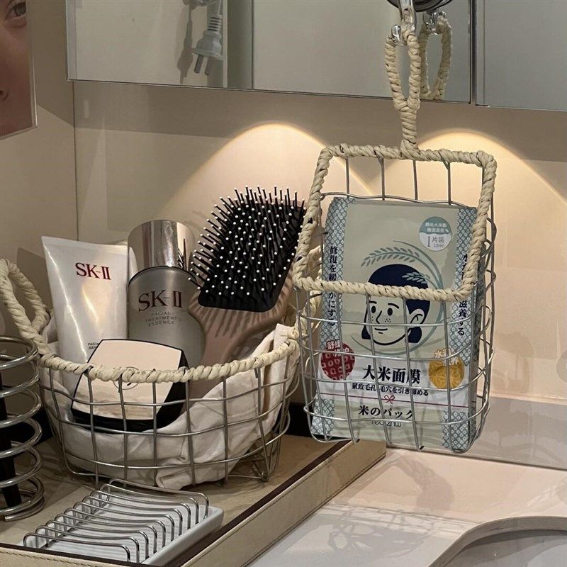 浴室台面收纳筐编织面膜收纳筐防潮防发霉304不锈钢沥水架牙刷架,包装,五金配件包装,淘宝优惠券,粉丝福利购,淘宝优惠卷