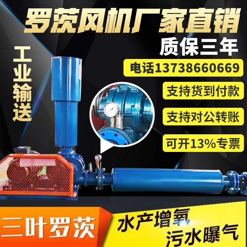 罗茨风机增氧机大l功率高压曝气管道大型打氧机污水处理鱼塘增氧