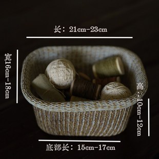 人间开花 原创家用黄色纱线收纳框收纳家居用品