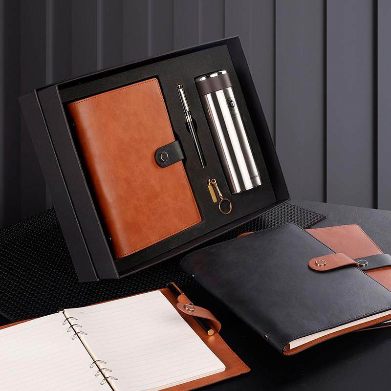 博文A5B5软皮面活页笔记本子商务工作手册会议记录记事本定制LOGO