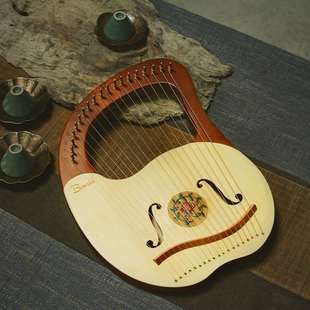 高档班士顿单板莱雅琴小竖琴十弦小众乐器便携式 七弦小型里拉琴ly