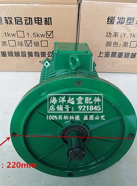 上海鹏重YSE90L-4-120 1.5KEW缓冲型软启动电机绿色天车行吊起重