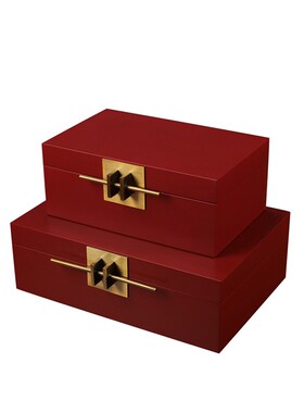 现代新中式首饰盒样板房饰品衣帽间软装摆件卧室妆台W收纳盒工艺