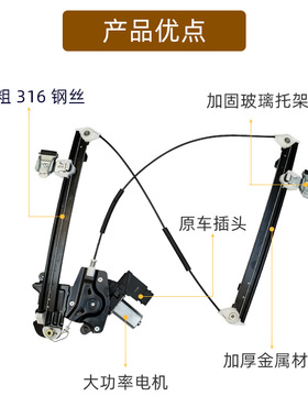 适配名爵MGe3/6荣威350/550/750电动玻璃升降器总成车窗摇机支架