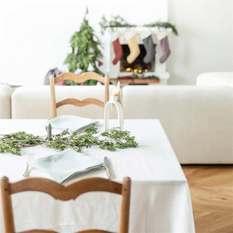 轻奢高级感纯色亚l麻桌布氛围感长方形会议室台布餐桌布桌旗可定