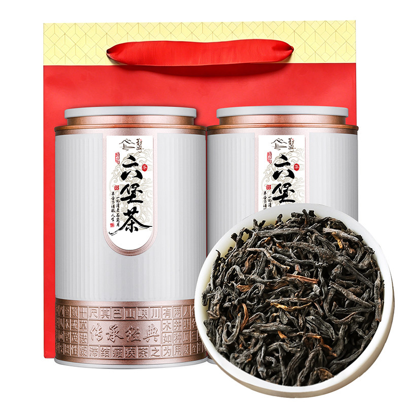 六堡茶黑茶叶广西梧州陈香2018年官方正品旗舰店老六堡茶罐装500g