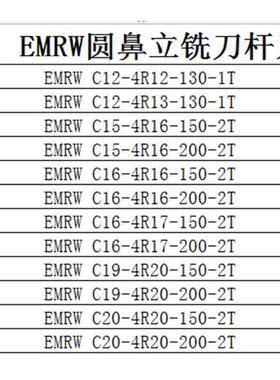 EMR 5R30刃径圆鼻立铣刀杆C25-5R30-150-200-250-300-T2RPMT1003