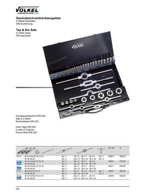 德国沃克VOLKEL丝锥板牙组套49201手用套丝铁盒装DIN标准原装正品