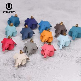 大象材料包粉红小象挂件半成品皮件DIY手工皮具法国山羊皮料WT844