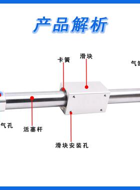 长拓型磁铁无杆气缸GBYR/GYB10/16/20/25/32/40X150X200X300X400T