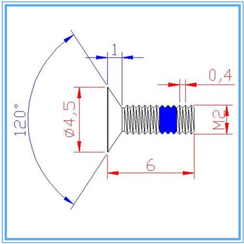 120度沉头螺丝M2*6 大沉头 薄沉头 沉头大帽大头防松胶 点胶
