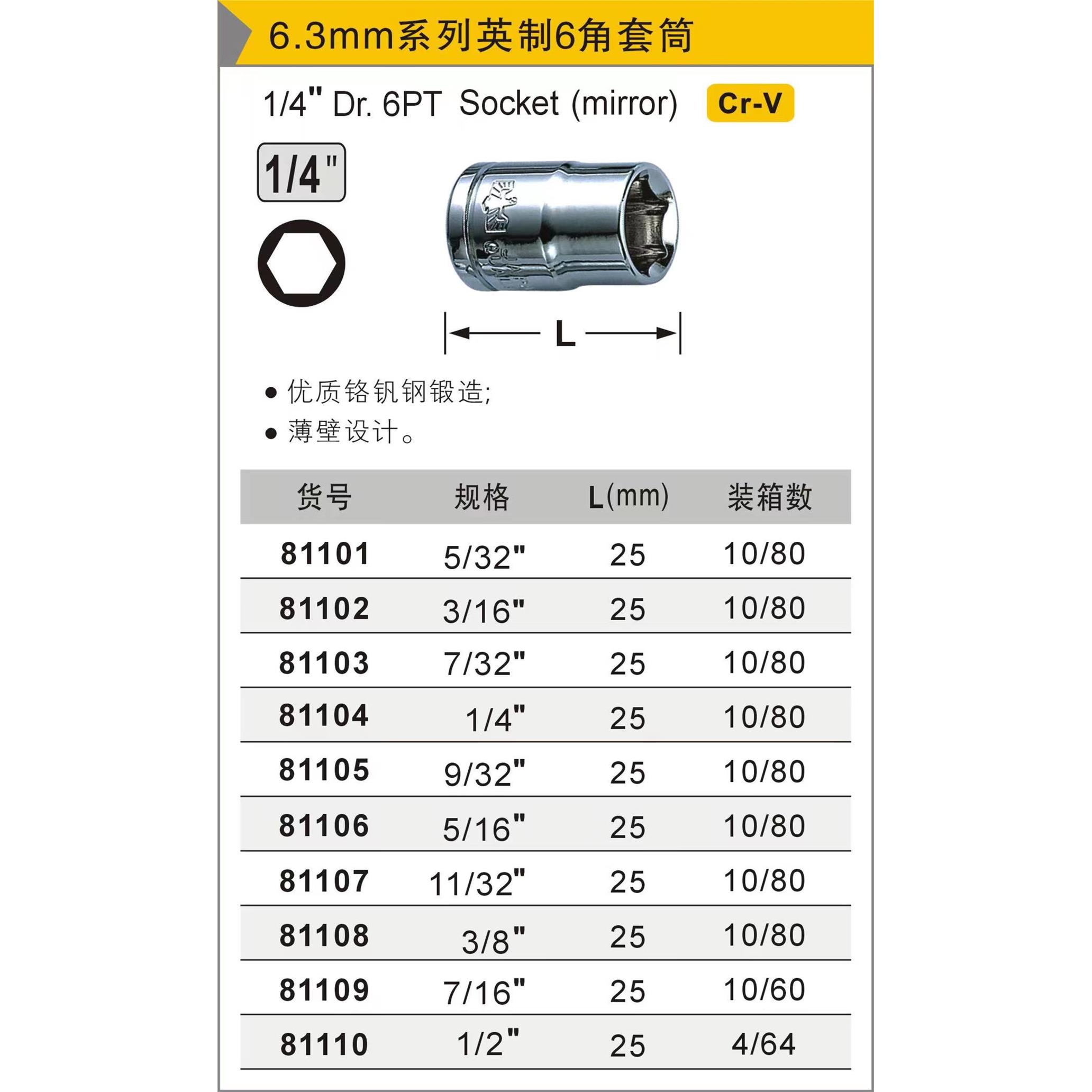 鹰之印工具 6.3MM1/4